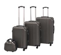 vidaXL 4 Pz. Set di Trolley Rigidi Antracite