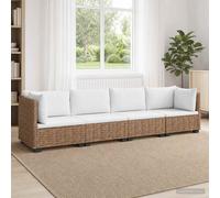 vidaXL 4 pz Set Lounge in Rattan con Cuscini GENDT Rattan naturale