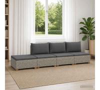 vidaXL 4 pz Set Lounge in Rattan con Cuscini GENDT Rattan naturale