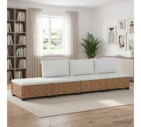 vidaXL 4 pz Set Lounge in Rattan con Cuscini GENDT Rattan naturale