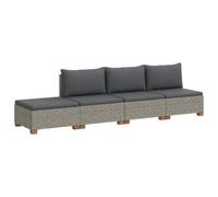 vidaXL 4 pz Set Lounge in Rattan con Cuscini GENDT Rattan naturale