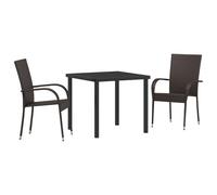 vidaXL 4-Teiliges stapelbares Gartenstuhlset Grau PE-Rattan Esstisch Leichte Sitzgelegenheiten für Terrasse Garten Stuhl Stapelbar Zeitgenössische Möbel