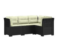 vidaXL 4-Zits Tuin Sofa met Kussens Rattan Look PP Antraciet