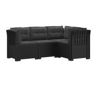 vidaXL 4-Zits Tuin Sofa met Kussens Rattan Look PP Antraciet