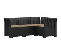 vidaXL 4-Zits Tuin Sofa met Kussens Rattan Look PP Antraciet