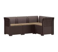 vidaXL 4-Zits Tuin Sofa met Kussens Rattan Look PP Bruin