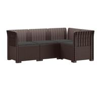 vidaXL Divano da Giardino 4 Posti con Cuscini Aspetto Rattan PP