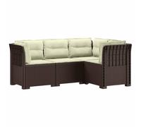 vidaXL 4-Zits Tuin Sofa met Kussens Rattan Look PP Bruin