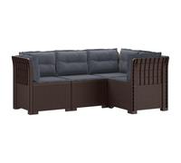 vidaXL Divano da Giardino 4 Posti con Cuscini Aspetto Rattan PP, Set di divani da esterno, stile rattan moderno, resistente alle intemperie, protetto dai raggi UV, per un giardino trendy