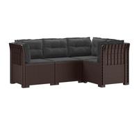 vidaXL 4-Zits Tuin Sofa met Kussens Rattan Look PP Bruin