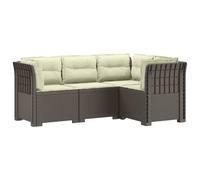 vidaXL 4-Zits Tuin Sofa met Kussens Rattan Look PP Lichtgrijs
