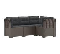 vidaXL 4-Zits Tuin Sofa met Kussens Rattan Look PP Lichtgrijs
