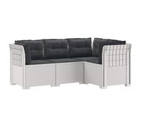 vidaXL 4-Zits Tuin Sofa met Kussens Rattan Look PP Wit