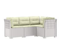 vidaXL 4-Zits Tuin Sofa met Kussens Rattan Look PP Wit