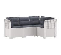 vidaXL 4-Zits Tuin Sofa met Kussens Rattan Look PP Wit