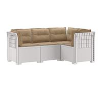 vidaXL 4-Zits Tuin Sofa met Kussens Rattan Look PP Wit