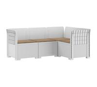vidaXL 4-Zits Tuin Sofa met Kussens Rattan Look PP Wit