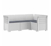 vidaXL 4-Zits Tuin Sofa met Kussens Rattan Look PP Wit