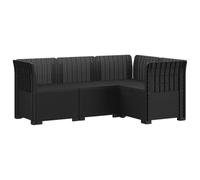 Divano da Giardino 4 Posti Aspetto Rattan PP Antracite