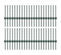 vidaXL 44 Pezzi di Posti Fissati a U in Acciaio Verde, Durevoli e con Finitura Liscia da 80 cm. Perfetti Come Soluzione per Recinzioni all'Aperto in Giardino, Terrazzo, Confini, Chiusure, Divisori PE