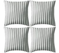 vidaXL 4x Cuscini da Esterno Guanciali Decorativi da Giardino Robusti Resistenti Sedie Divani con Cerniera in Poliestere Stampa a Righe 45x45 cm Grigi
