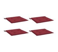 vidaXL 4x Cuscini per Sedie da Giardino Eleganti Morbidi Resistenti Arredi per Esterni Tessili Decorativi Rosso Vino 50x50x3 cm in Tessuto Oxford