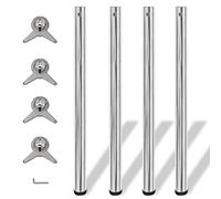 vidaXL 4X Gambe per Tavolo Cromate Ferro Altezza Regolabile Accessori Tavoli