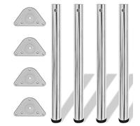 vidaXL 4X Gambe Tavolo Cromate in Ferro Regolabili Triangolari Piedi Mobili