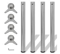 vidaXL 4X Gambe Tavolo Placcate in Nickel Altezza Regolabile Accessori Tavoli