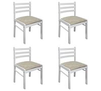 vidaXL 4X Massello di Hevea Sedie da Pranzo Quadrate Velluto Cucina Seggiole
