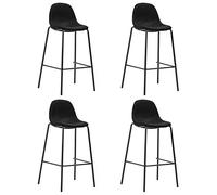 vidaXL 4x Sedie da Bar Moderne Eleganti Imbottite Morbide con Poggiapiedi Sgabelli Alti Pub Angolo Cucina Gambe in Metallo Nere in Tessuto