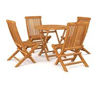 vidaXL Set da Pranzo da Giardino 5 pz in Legno Massello di Teak