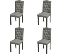vidaXL 4X Sedie da Pranzo in Legno e Tessuto Grigio Sala Cucina Seggiole
