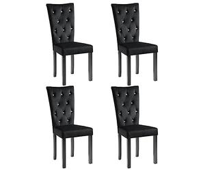 vidaXL 4x Sedie per Sala da Pranzo Velluto Nero Seggiole Sedile Arredo Cucina