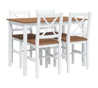 set da pranzo 5 pezzi marrone e bianco