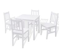 Set da Pranzo 5 pz in Legno di Pino Bianco