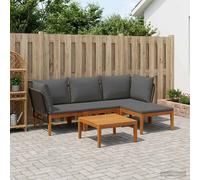 vidaXL 5 pz Legno massiccio di acacia e corda Naturale