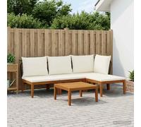 vidaXL 5 pz Legno massiccio di acacia e corda Naturale