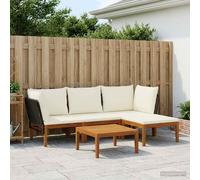 vidaXL 5 pz Legno massiccio di acacia e corda Naturale