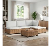 vidaXL 5 pz Set Lounge in Rattan con Cuscini GENDT Rattan naturale