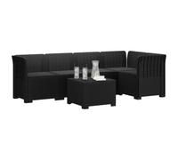 vidaXL 5-Zits Tuin Sofa met Kussens Rattan Look PP Antraciet