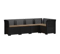 vidaXL 5-Zits Tuin Sofa met Kussens Rattan Look PP Antraciet
