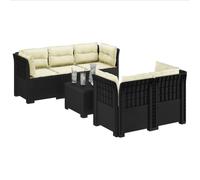vidaXL 5-Zits Tuin Sofa met Kussens Rattan Look PP Antraciet