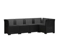 vidaXL 5-Zits Tuin Sofa met Kussens Rattan Look PP Antraciet