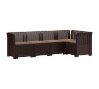 vidaXL 5-Zits Tuin Sofa Met Kussens Rattan Look PP Bruin