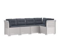 vidaXL 5-Zits Tuin Sofa met Kussens Rattan Look PP Wit