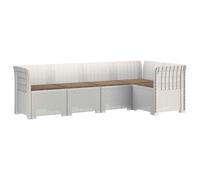 vidaXL 5-Zits Tuin Sofa met Kussens Rattan Look PP Wit