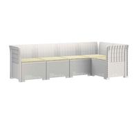 vidaXL 5-Zits Tuin Sofa met Kussens Rattan Look PP Wit