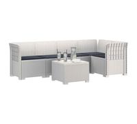 vidaXL 5-Zits Tuin Sofa met Kussens Rattan Look PP Wit
