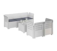 vidaXL 5-Zits Tuin Sofa met Kussens Rattan Look PP Wit